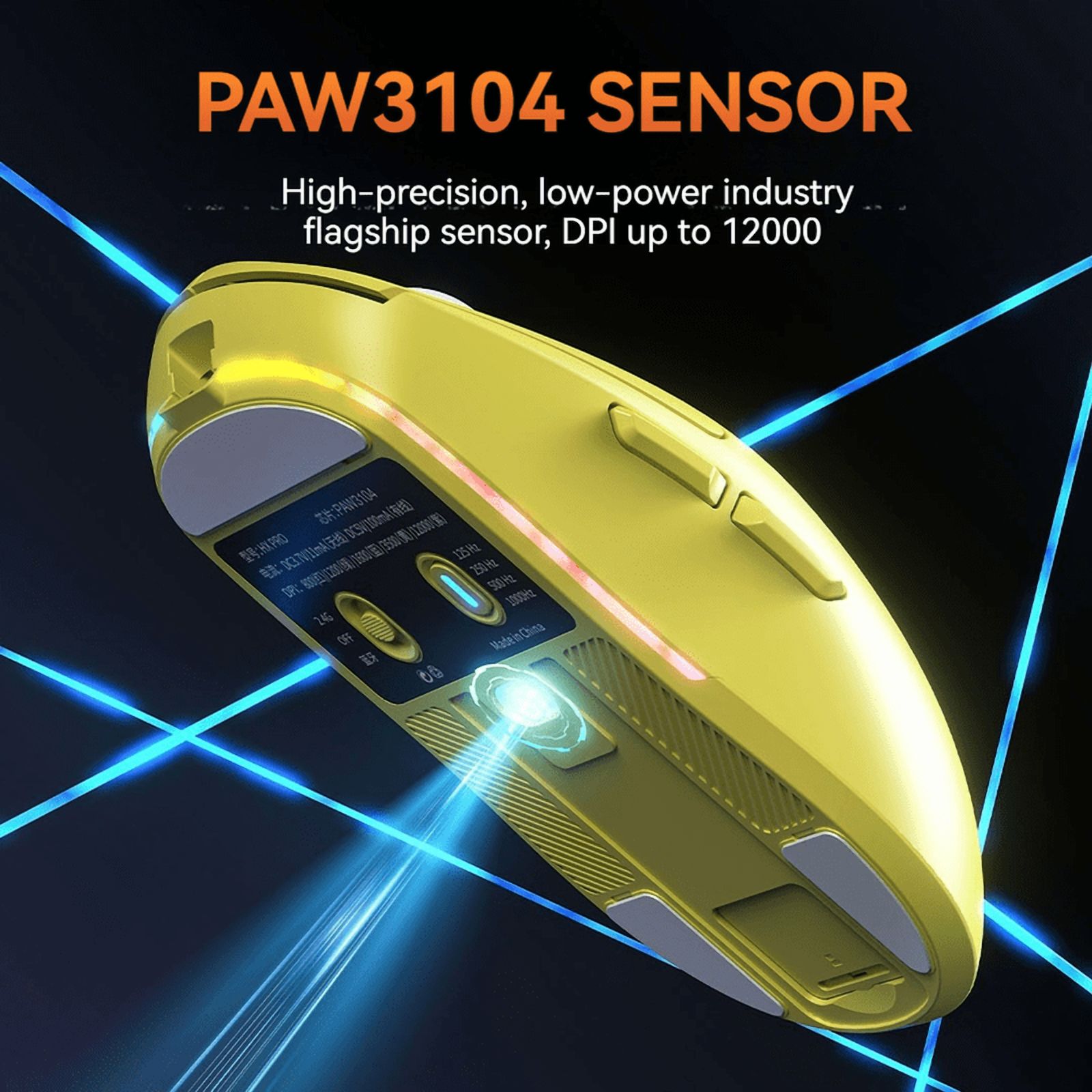 Tri-Mode  Lightweight Game Mouse Bluetooth 2.4G 650mAh Battery RGB Backlight 12000DPI PAW3104 Game Mouse 1000HZ Rate of Return