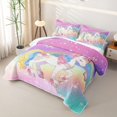 thumbnail image 3 of Erosebridal Kawaii Unicorn Kids Quilt Full,Dreamy Princess Style Full Bedspread Sets For Girls,3pcs, 3 of 7