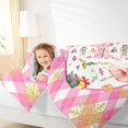 thumbnail image 4 of Feelyou Merry Christmas Child 01, Cartoon Fairy Tale Twin Comforter Sets, Pink Plaid Buffalo Reversible Bedding Set, Lightweight Room Decor,2-Piece, 4 of 8