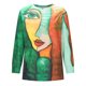 thumbnail image 4 of ICHUANYI Liquidación Mujeres Moda Impreso Casual Cuello Redondo Manga Larga Suelta Camiseta Blusa Tops ICHUANYI WER202308230488, 4 of 8