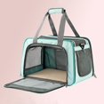 thumbnail image 4 of Bolsa de transporte para mascotas, transpirable, plegable, para viajes al aire libre, para perros y gatos, bolso de mano portátil, suministros de transporte para mascotas, gris, 4 of 5