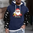 thumbnail image 1 of Sudadera con capucha para hombre, estilo casual, con cuello redondo, estampado, manga larga, blusa de poliéster, 1 of 5