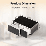 Smart Coffee Table with Dual-Drawer Cooling, Freezer Function, Wireless Charging, Bluetooth Speakers & LED Lights – Perfect for Modern Living Spaces