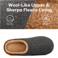 thumbnail image 2 of LongBay Men's Fuzzy Sherpa Lined Slippers Warm Memory Foam Non-slip Slippers Slip-on House Shoes for Indoor Outdoor, 2 of 5