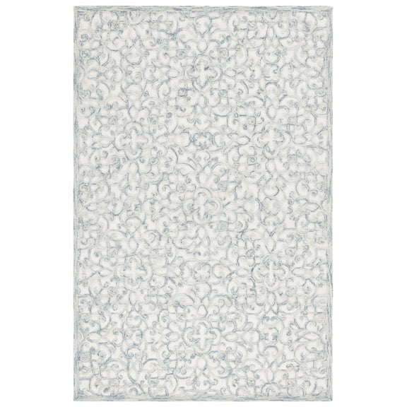 SAFAVIEH Trace Bryan Geometric Area Rug, Blue/Ivory, 5' x 8'