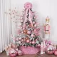 thumbnail image 5 of Juego de 6/12 adornos para árbol de Navidad de 8 cm para fiestas, bodas, regalos de Año Nuevo, adornos para árbol de Navidad de color rosa, 5 of 5