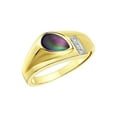 thumbnail image 2 of RYLOS Men's Rings 14K Yellow Gold Ring - Timeless Pear Shape Cabochone Gemstone & Diamonds - Tear Drop Cabochon Alexandrite Rings For Men Size 11, 2 of 5