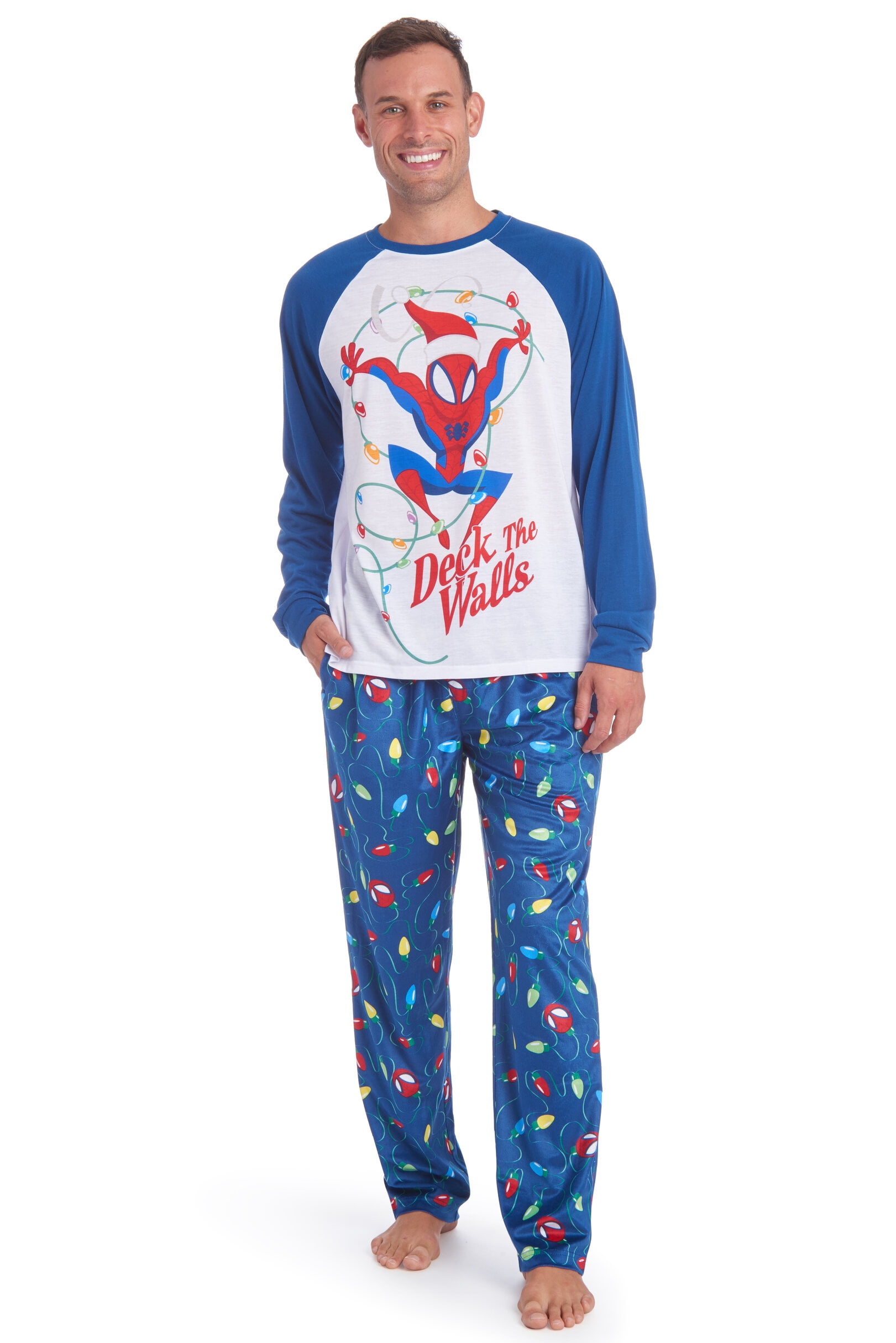 Marvel Spider Man Christmas Mens Pajama Shirt and Pants Sleep Set