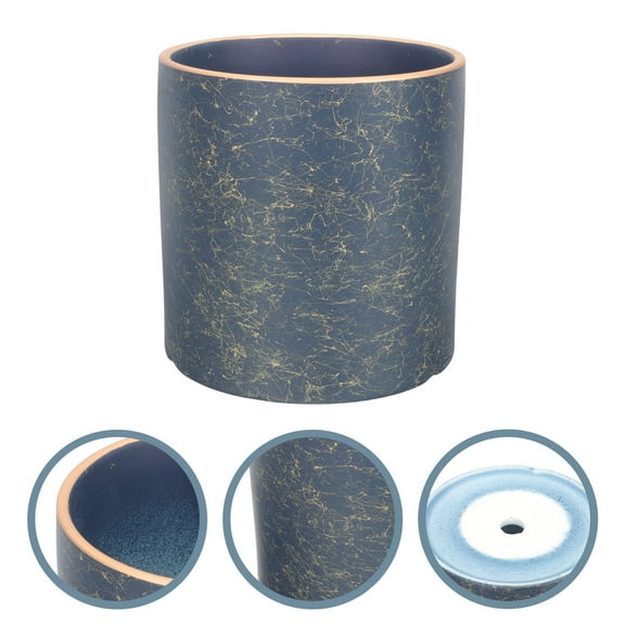 Worgeous  Ceramic Flowerpot Decorative Indoor Orchid Plant Garden Nursery Pots Blue