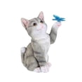 thumbnail image 2 of Estatua de gato para jardín, escultura de Animal, mariposa, luz Solar, estatuas para exteriores, figura de gatito para paisaje, decoración de Patio Gris, 2 of 8