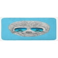 thumbnail image 1 of Sloth Kitchen Mat, Portrait of Sloth with Mirror Sunglasses Exotic Palm Trees Hawaiian Beach Hipster, Plush Decorative Kitchen Mat with Non Slip Backing, 47" X 19", Grey Blue Aqua, by Ambesonne, 1 of 1