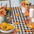 thumbnail image 4 of Thanksgiving Orange Pumpkin Cotton Linen Table Runner, Washable Table Runners for Kitchen, Dining Room, Holiday, Home Party Table Decor, 13x90 Inches, 4 of 9