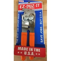EZ DUZ IT Made in the USA Manual CAN OPENER w/ Orange Grips AMERICAN Made