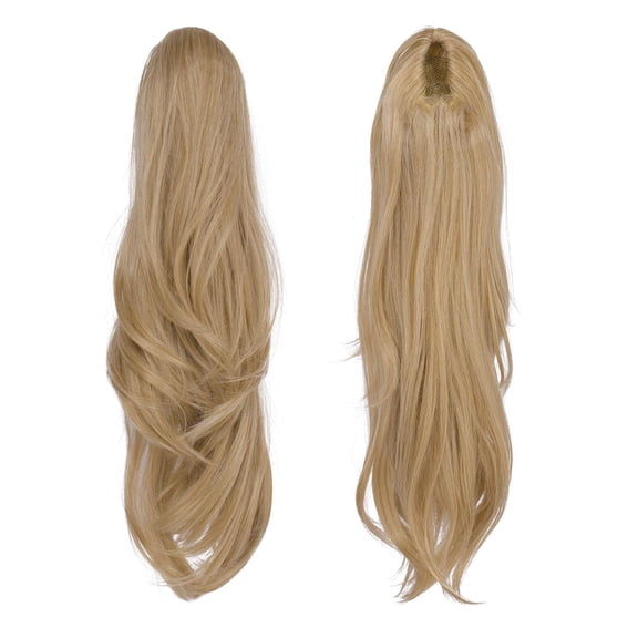 WEIF-Drawstring Ponytail Extension, Natural Long Wavy Layered Synthetic Pony Tails Hair Extensions Hairpieces for Women, 20 inch Mixed Blonde