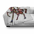 thumbnail image 3 of Folk Art Soft Flannel Fleece Throw Blanket, Abstract Animal Print Horse and Bird with Traditional Slovak Flower Ornaments, Cozy Plush for Indoor and Outdoor Use, 50" x 60", Multicolor, by Ambesonne, 3 of 6