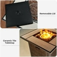 thumbnail image 4 of Ovios 30 Inch Propane Fire Pit CSA-Listed Outdoor Fire Pit Table, 50,000 BTU Wicker Gas Fire Pits for Outside with Lid and Lava Rock on Patio Deck Garden Backyard, 4 of 9