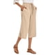 thumbnail image 3 of TaTaai Women Loose Fit Cotton Linen Capri Pants Elastic Waist With Pockets Casual Style Lightweight Breathable Machine Washable No Fading Daily Outdoor Street Wear Gift, 3 of 9