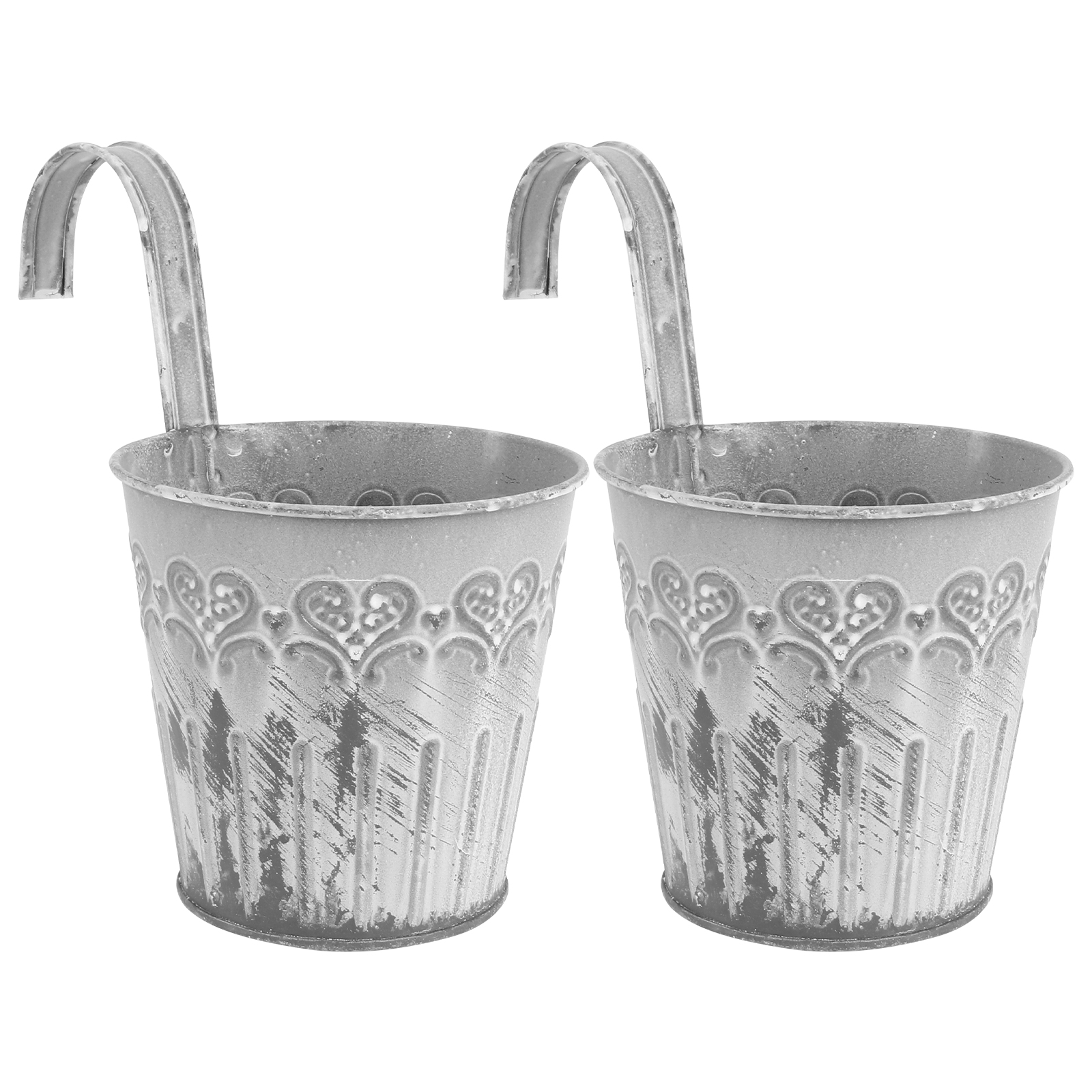 Frcolor Iron Flower Balcony Vase Planters Metal Pot Hanging Bucket