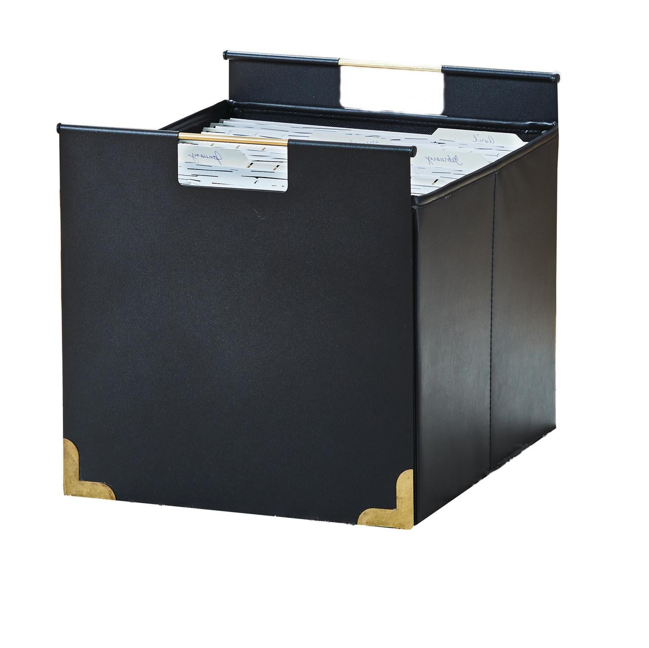 Better Homes & Gardens Metal file Cube Storage Bin(12.75" x 12.75") - Black 1 Piece for Adult