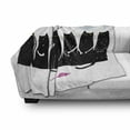 thumbnail image 2 of Cats Soft Flannel Fleece Throw Blanket, Kitties Looking at a Mouse and Talking Ugh Ick Yuck Funny Meow Cartoon, Cozy Plush for Indoor and Outdoor Use, 50" x 70", Charcoal Grey Rose Blue, by Ambesonne, 2 of 5