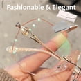 thumbnail image 3 of Women's Diamond Rimless Anti-Blue Light Presbyopia Glasses,Rhinestone Rimless Reading Glasses For Women,Anti Eyestrain, 3 of 7