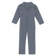 thumbnail image 3 of Miaeowve Kids Boys Mechanic Costume Dance Coveralls Long Sleeve Solid Twill Overalls Boilersuit Grey 14, 3 of 5