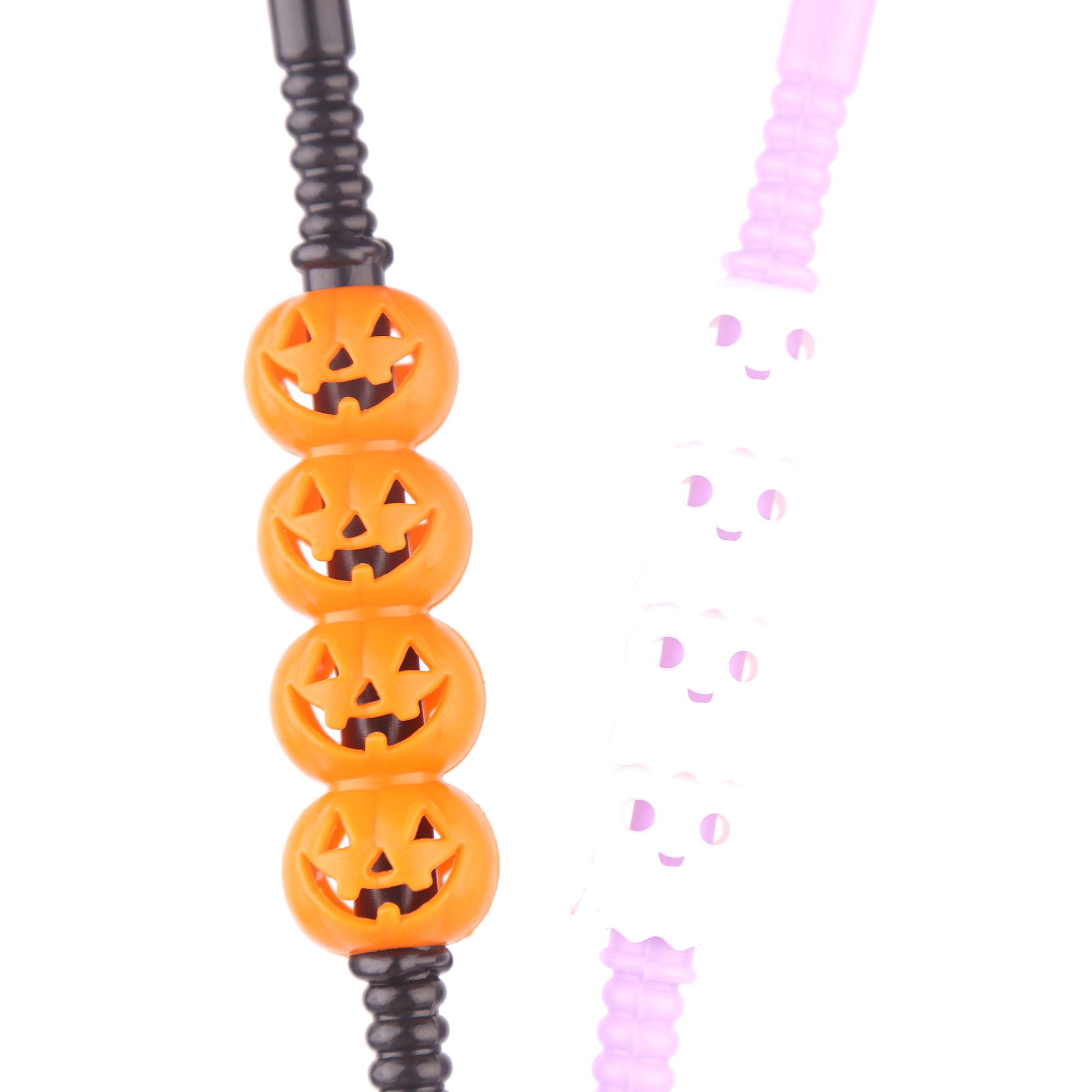 Plastic Straws with Spoons on The End for Halloween, Christmas