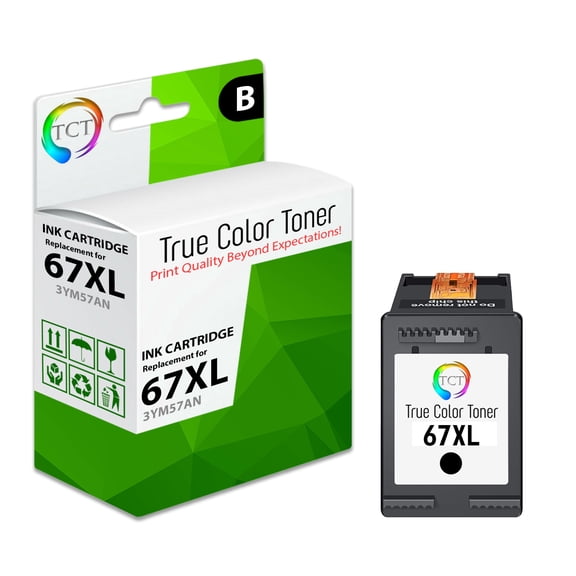 TCT 67XL Black Ink Cartridge - Compatible With HP 67XL 3YM57AN Black High Yield
