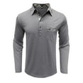 thumbnail image 4 of NOLDARES Mens Knit Polo Shirts Casual Long Sleeve Classic Polo Shirts Button Up Golf Shirts(Light Gray,XXL), 4 of 7