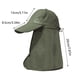 thumbnail image 3 of Gorro de protección solar al aire libre para hombres y mujeres | Bloqueo UV de nylon, ala ancha transpirable, chal desmontable, gorra de senderismo de pesca, accesorio de viaje plegable, ajustable, 3 of 7