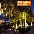 thumbnail image 6 of Solar Meteor Shower Rain Lights Outdoor, Waterproof Meteor Lights 8 Tubes 144 LED, Falling Raindrop Fairy String Lights for Tree Holiday Porch Yard Patio Roof Party Christmas Decoration ,Warm White, 6 of 14
