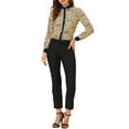 thumbnail image 5 of INSPIRE CHIC Women's Floral Button up Contrast Color Long Sleeve Work Office Shirt, 5 of 6