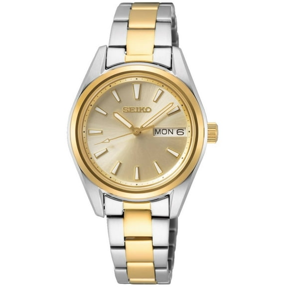 Seiko Quartz Gold Dial Two-tone Ladies Watch SUR354P1
