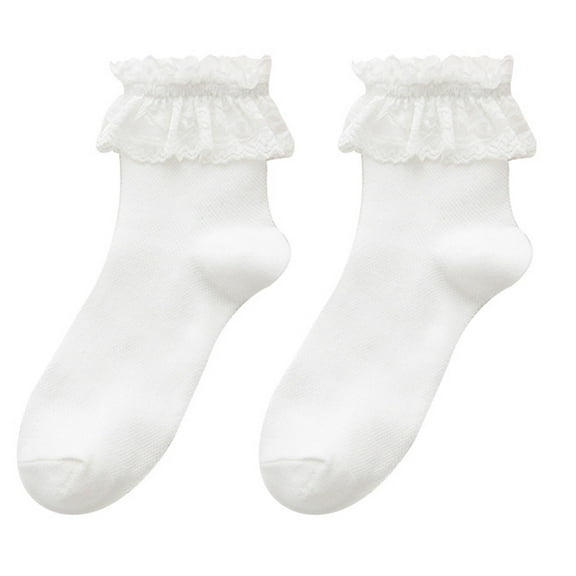 MEICHEN Casual Socks for Women, Ladies Winter Socks Solid Color Lace Short Tube Mesh Hollow Out Socks Streetwear, Fall Winter Fashion Accessories