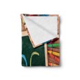 thumbnail image 2 of Crayon Soft Flannel Fleece Throw Blanket, School Themed Photo with ABC Lettering on Chalkboard with Painting Crafts Print, Cozy Plush for Indoor and Outdoor Use, 50" x 60", Multicolor, by Ambesonne, 2 of 5