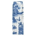 thumbnail image 4 of Willow Pattern Cobalt Blue Pajama Pants Comfortable Elastic Waist Pajamas Fashion Sleepwear Bottoms Plus Size Homewear, 4 of 6