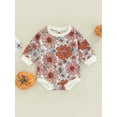 thumbnail image 2 of Douhoow 0-24M Baby Girls Boys Halloween Romper Autumn Long Sleeve Pumpkin Floral Jumpsuit, 2 of 8