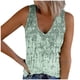 thumbnail image 2 of ICHUANYI Clearance Womens Tank Summer Printed Buttons Sleeveless V-Neck Casual Blouse Button Tunic Tops(Army Green, S) ICHUANYI WER2023081015071, 2 of 5