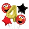 Sesame Street Elmo Balloon Bouquet 4th Birthday 5 pcs - Party Supplies