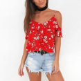 thumbnail image 3 of Women's Lace Off Shoulder Tops Casual Loose Blouse Shirts, 3 of 7