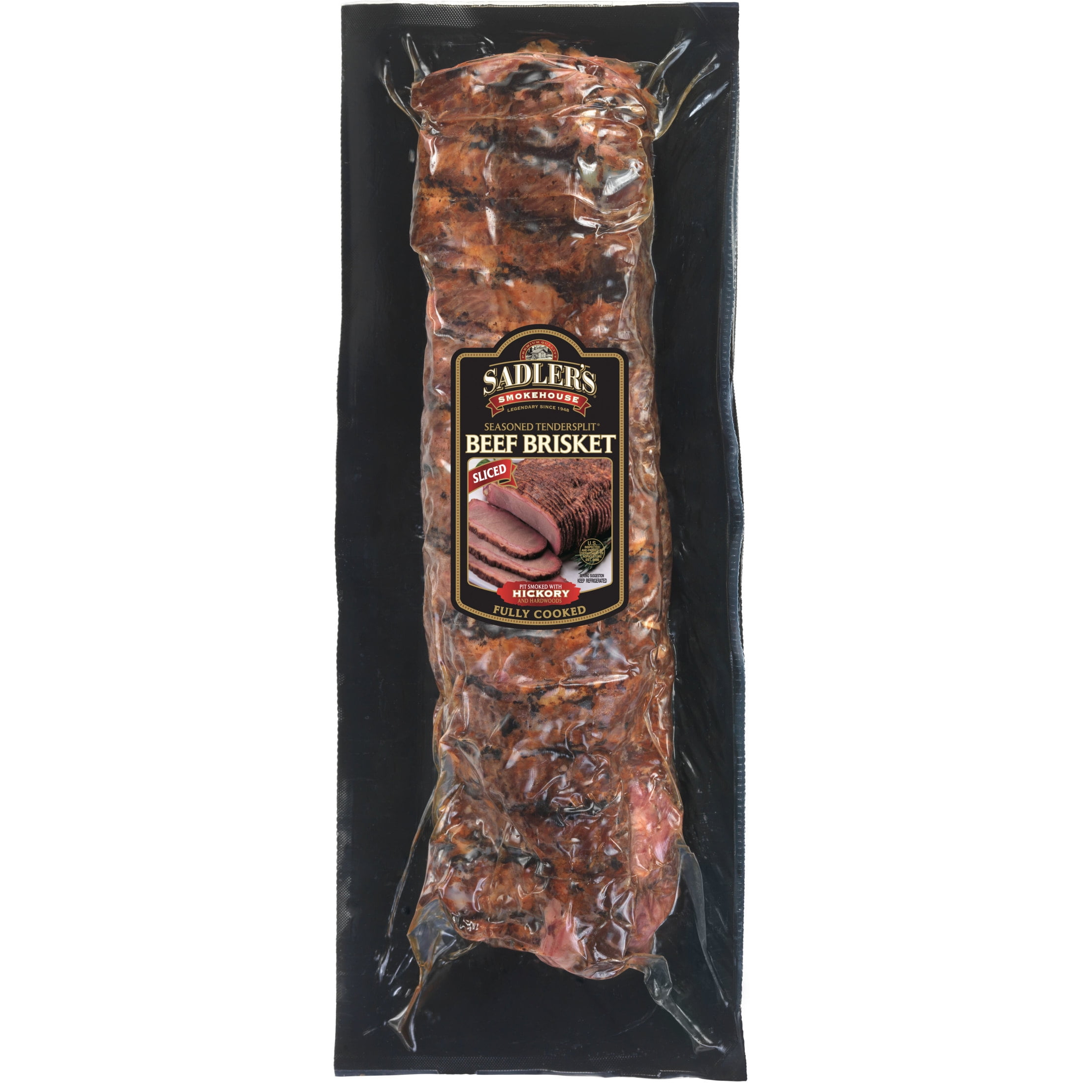 SADLER'S SMOKEHOUSE Seasoned TENDERSPLIT Sliced Beef Brisket, Refrigerated, 3-6 lbs Plastic Package