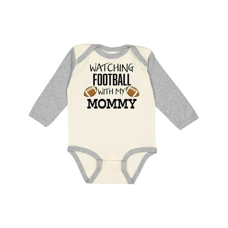 

Inktastic Watching Football with my Mommy Gift Baby Boy or Baby Girl Long Sleeve Bodysuit