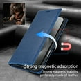 thumbnail image 6 of for iPhone 16 Wallet Case with Credit Card Holder & Cash Pocket, Luxury PU Leather RFID Blocking Folio Flip Kickstand Magnetic Clasp Protective Phone case for Women Men,Blue, 6 of 6