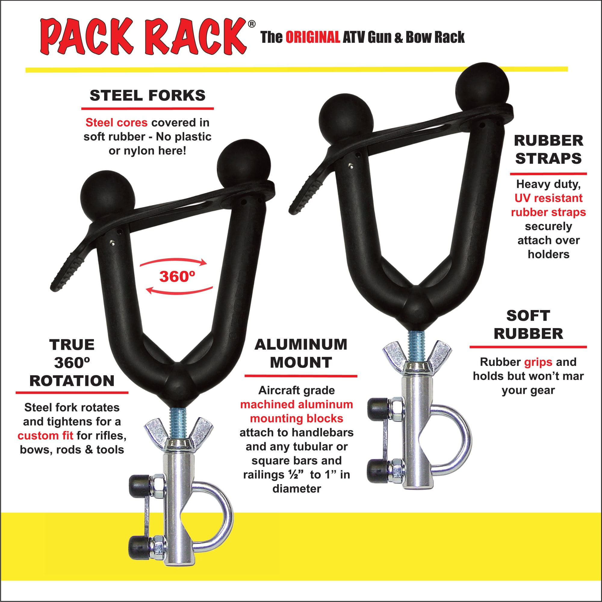 All Rite Products Single Pack Rack Gun/Bow Holder Single Gun or Bow Black