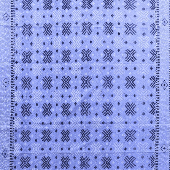 Ahgly Company Indoor Square Abstract Blue Modern Area Rugs, 3' Square