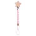 thumbnail image 1 of Cadena de silicona para chupete con cuentas, clip para chupete con forma de estrella de haya, embalaje para bebé, patrón de haya, cadena anticaída para chupete de haya, 1 of 6