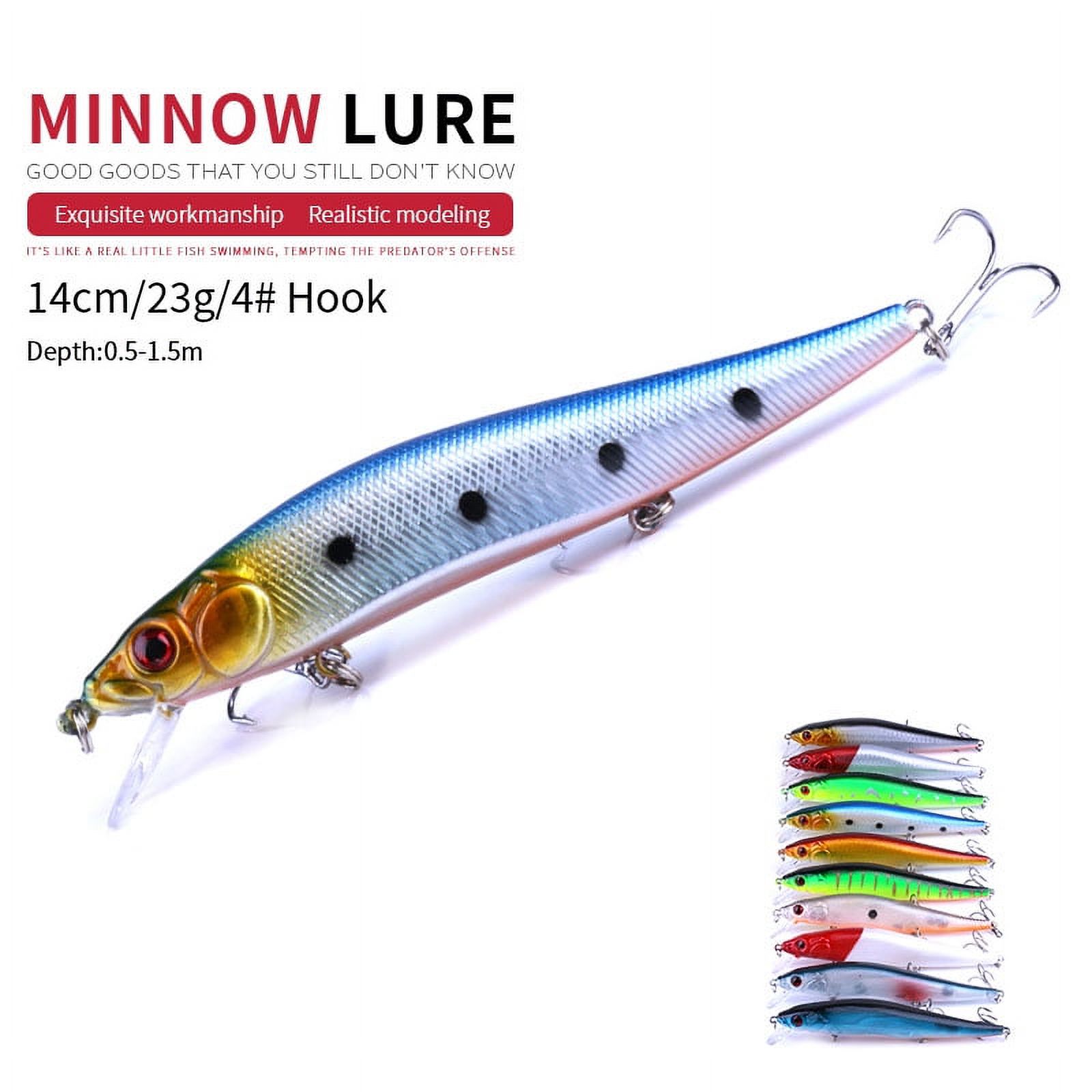 HENGJIA Fishing Deep Diving Fishing Lures Swimbait Sinking Minnow Lure Freshwater Jerkbait Lure 10Pcs/kit