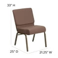 thumbnail image 4 of Flash Furniture Hercules Series 21"W Upholstered Adult Church Chair with Book Pouch, Brown Dot, 4 of 11