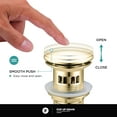 thumbnail image 4 of Fine Fixtures Pop Up Drain With Strainer Basket in Satin Brass, 4 of 7