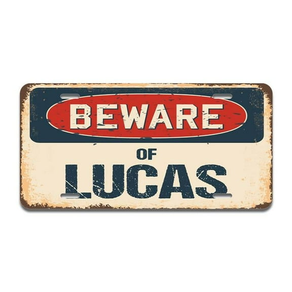 Beware of Lucas Aluminum License Plate